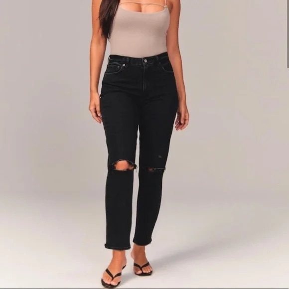 Abercrombie & Fitch Curve Love Mom High Rise Jeans, size 24 - Picture 3 of 11